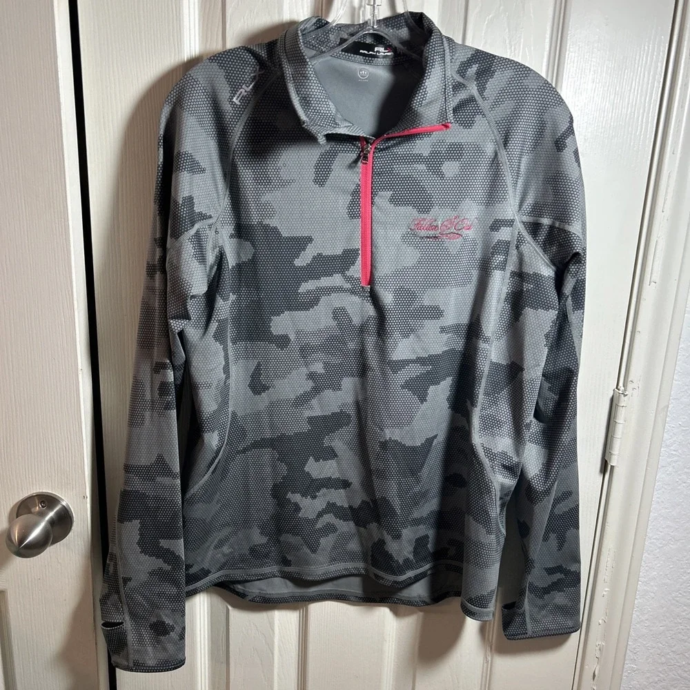 Ralph Lauren 1/4 Zip Pullover Jacket Gray/Pink M Fallen Oak Golf‎ Wicking
